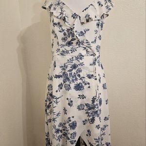 BCX Blue & White Flower Dress